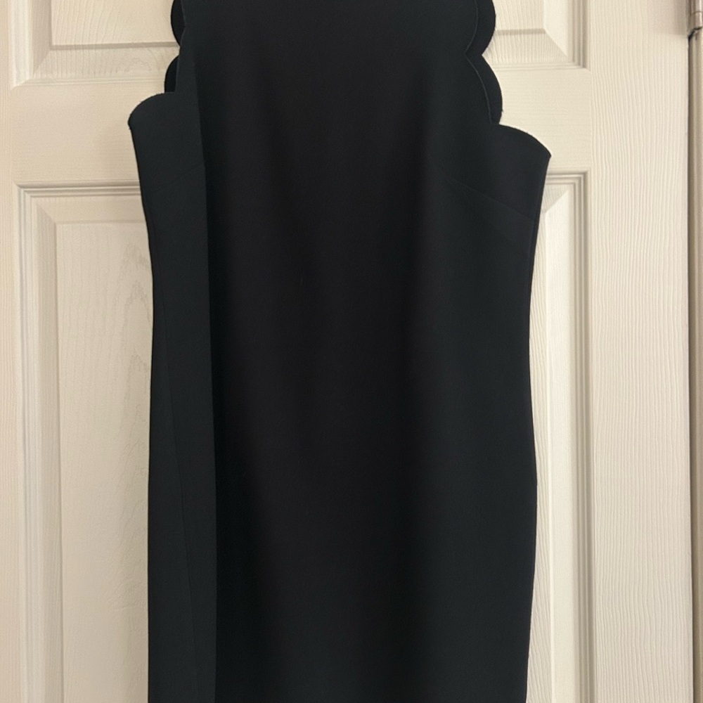 J. Crew Black Scalloped Mini Dress